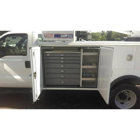 Ultimate Heavy Duty Seven Drawer Steel Toolbox Featuring Boss Level 500 Lb Slide Rating For Pickup Trucks And Work Vans Rugged Job Ready Design For Secure Gear Storage And Daily Grind Toughness