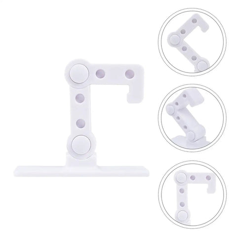 Kid Proof Door Lock For Cabinets And Refrigerators Easy To Use White Plastic Lever Lock That Keeps Curious Little Ones From Opening