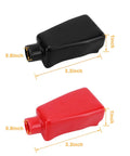 Knockout Battery Terminal Connector Kit With 2 Gauge Copper Lugs And Heat Shrink Sleeves Plus Anti Corrosion Washers For Cars Boats And Trucks Built Rugged For Straight Swap Guaranteed Juice, showing red and black battery terminal caps.