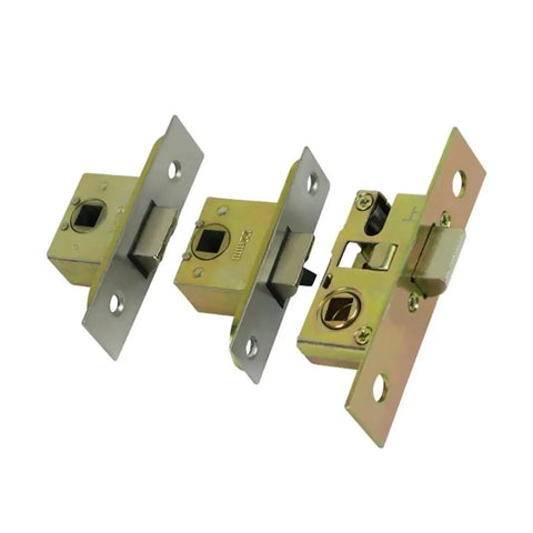 Heavy Duty Stainless Steel Single Deadbolt Lock Cylinder Straight Shooter Swap For Bathroom Doors with visible locking mechanisms.