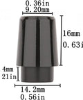 Black ferrule for 0.355 inch tip irons with dimensions shown, part of 12 Pcs Black Golf Ferrules For 0.355 Inch Tip Irons And Shaft Sleeves Universal Fit Shaft Adapter For Golf Club Shafts Easy Install Durable Replacement Parts For Custom Repairs And Upgrades