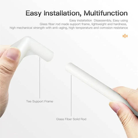 Hands assembling Tee Support Frame and Glass Fiber Solid Rod for Fireproof And Dustproof 3D Printer Enclosure Tent With Constant Temperature Control