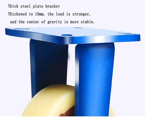 Top Shelf Heavy Duty Swivel Caster Wheels With Locking Brakes Feature Bulletproof Steel Cores And Grippy Nylon Treads thick steel plate bracket.