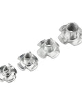 M3 to M12 Zinc Four-Claw T Nut Blind Inserts for Speaker Cabinets and DIY Furniture, Wing Nut Style Fasteners, Carbon Steel Construction