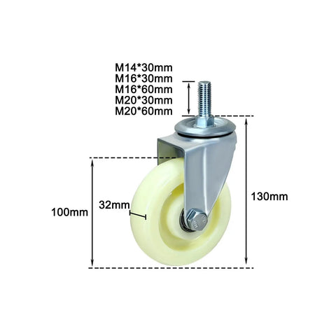 Beefy Heavy Duty Caster Wheels With Brakes, 360 Degree Swivel Top Plate Casters For Workbenches, Carts, And Furniture, dimensions shown