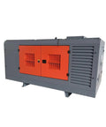 Heavy Duty Industrial Electric Air Compressor With Rotary Screw Tech For Mining And Construction Sites High Power 55kw To 132kw Models in gray and orange design.