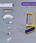 Heavy Duty Aluminum Ceiling Curtain Track System For Room Dividers With Hooks Corner Connectors And Top Brackets 12 To 18 Ft Track Set In White Built For Busy Biz Spaces hardware kit