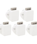 Push Button Latch Set for Cabinets and Drawers, Zinc Alloy Keyless Cupboard Locks Pack of 5, white and grey front view