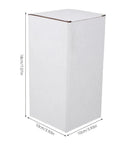 10 Pack Corrugated Cardboard Moving Boxes Mailers For Shipping And Packing 7x4x4 Inch, white box with measurements shown.