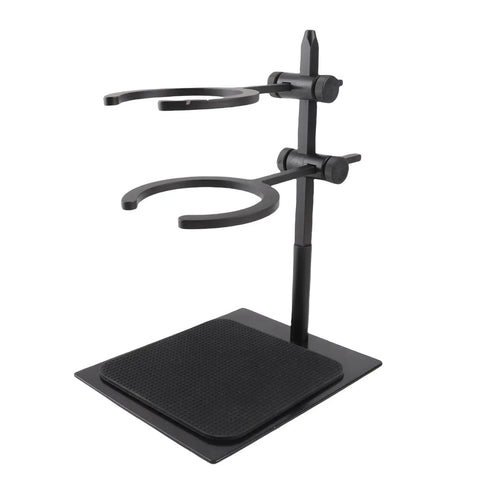 Premium 6 Piece Manual Brewing Station Featuring Rock Solid Aluminum Alloy Stand with adjustable arms for different cup sizes.