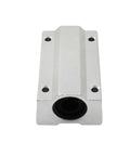 Kick Ass Linear Motion Bearing Block Two Pack Fits 8Mm And 12Mm Shafts For Cnc Routers And 3D Printers, front view, silver metal, top mounting holes.