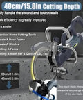 Heavy Duty Electric Concrete Circular Saw With 8800W Brushless Motor Slicing Through 50cm Of Material Featuring Visual Intelligent Water Cooling System For Dust Free Wall Grooving And Smooth Renovation Projects Crush Your Tasks Like A Pro Without Chokin, shown cutting 40cm deep into concrete.