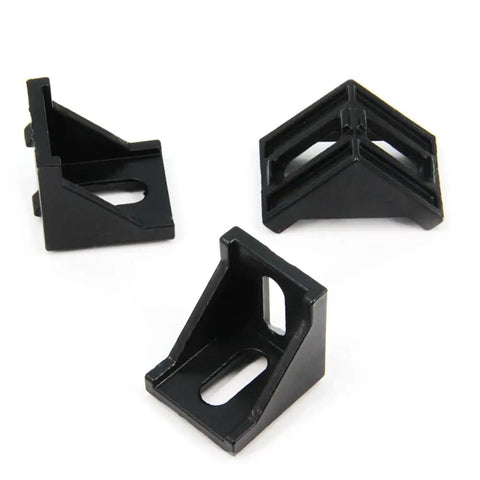 10 Pack Black 4040 Corner Brackets Set Heavy Duty Right Angle Aluminum Mounts With M6 Screws And T Nuts For 8mm Extrusion
