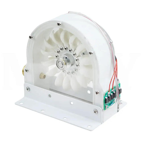 DIY High Efficiency Water Turbine Kit For Home Power Generation with Pelton Style Impact Wheel and Acrylic Shell