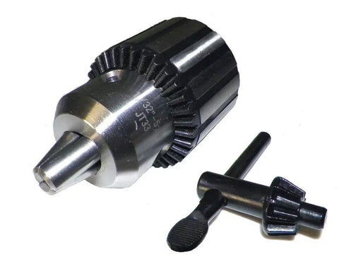 Pro Grade Heavy Duty Drill Chuck Kit 1/32 To 5/8 Inch With Chuck Key And R8 Arbor For Drill Presses And Lathes JT33 Mount 0.005 Inch Runout
