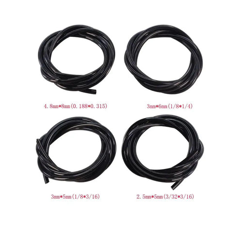 Gas Fuel Line Hose Kit For 2 Cycle Small Engines Includes Four Feet Of Each Black Line In Four ID X OD Sizes Plus Fuel Filter Primer Bulb