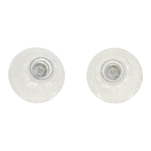 Top view of clear acrylic tub and shower faucet handles for Contessa and Windsor faucets fits Price Pfister, round knob design.