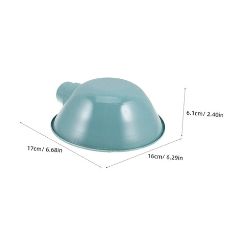 Heavy-Duty Round Machine Tool Lampshade With Protective Cover For Industrial Workbench Lighting in sky blue, measuring 17cm and made of metal.