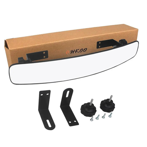 Extra Wide Dope 16.5 Inch Panoramic Rear View Mirror For Golf Carts, 180 Degree Field Of View, Fits EZGO Club Car Yamaha, with box and mount