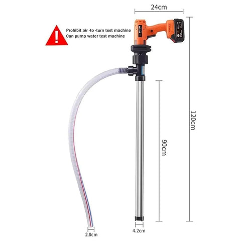Powerful 21V Cordless Electric Fuel Transfer Pump with Removable Battery, High Speed 120L/min Drain For Diesel Oil And Kerosene Using Stainless Steel Siphon Tube For Portable Drum Use