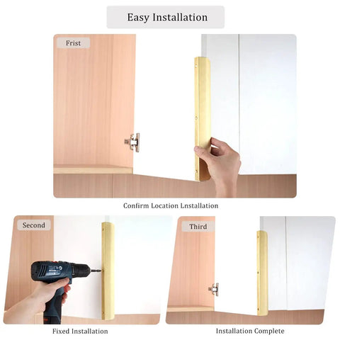 Installation process of Edge Finger Tab Cabinet Pulls For Cabinets And Drawers Hidden Door Handle Style Aluminum Brushed Brass