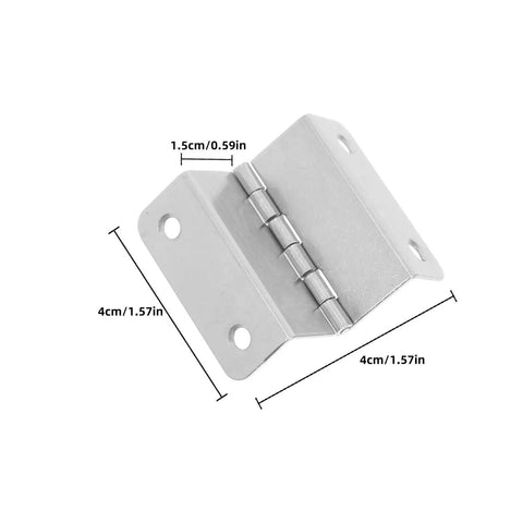 Sturdy Stainless Steel Right Angle Cabinet Door Hinges Set Of 8 Four Hole Four Fold Folding Butt Hinges With Smooth Rotation angle view