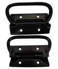 Black Iron Aviation And Transport Box Handles 2 Pack With Screws Included, showing black iron handles for aluminum boxes and toolboxes