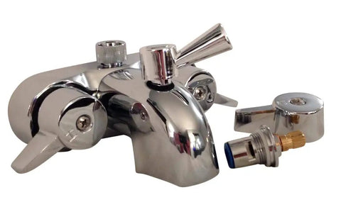 Clawfoot Chrome Plated Shower And Tub Faucet Kit With Lead Free Brass Bathcock featuring chrome finish and brass components