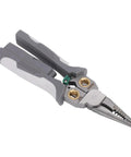 Heavy Duty Eight In One Wire Stripper Pliers With Built In Voltage Tester And Quick Grip Cable Cutter For Automotive And DIY Wiring Jobs that are compact and ergonomic.