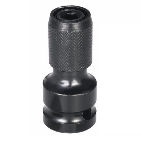 Quick Release 1/2 Inch Square Drive to 1/4 Inch Hex Female Socket Adapter Chuck Converter for Impact Wrenches and Ratchets