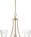 Three Light Chandelier With Lit Modern Gold Finish For Dining Room, Transitional Style Lighting, 22 x 23 inches, Natalie Collection