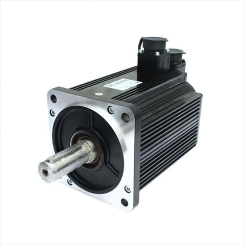 Front view of servo motor with encoder for high resolution and precise control, ideal for CNC and automation, smooth motion and reliable performance