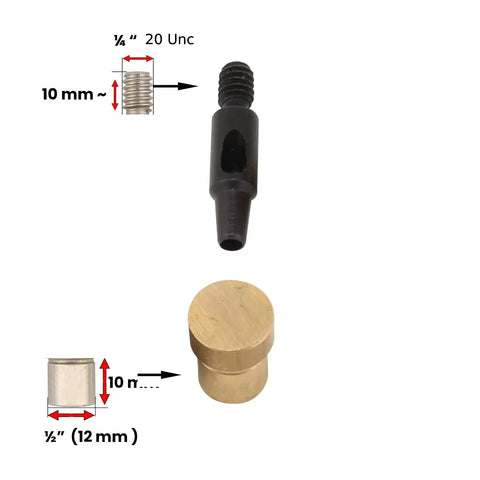Components of Leather Hole Punching Die Set with 1mm 3mm 5mm 7mm 9mm Punch Dies for Hand Press Machine DIY Friendly