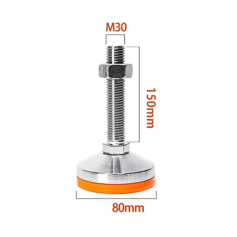 Heavy Duty Leveling Screw Legs Adjustable Feet M16 M20 M24 M30 Thick Carbon Steel Machine Base Stand Built Like A Tank For Uneven Floors Quick Threaded Lift, M30 size, 150mm height, 80mm base.