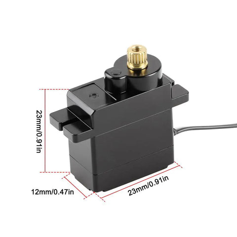 Beefed Up Micro Metal Gear RC Servo Upgrade dimensions for Arrma and Losi 1/12-1/18 scale trucks and buggies direct replacement