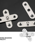 12 Piece Hidden Door Hinges Stainless Steel Pivot Hinges with 360 Degree Rotation showcased on a black surface