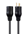 Heavy Duty Locking Extension Cord NEMA L5-20P To L5-20R 20 Amp 125V 12 AWG 10 Foot SJT Rated Black Cable For Home Workshop Jobsite Use Ideal For Generators Power Tools And RV Park Setup, black plug ends