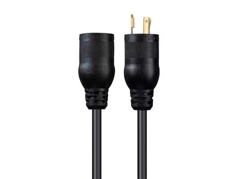 Heavy Duty Locking Extension Cord NEMA L5-20P To L5-20R 20 Amp 125V 12 AWG 10 Foot SJT Rated Black Cable For Home Workshop Jobsite Use Ideal For Generators Power Tools And RV Park Setup, black plug ends
