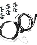 Throat Mic Tactical Headset With Air Tube Earpiece For Clear Audio In High Noise Environments, 2 Pin Radio Compatible