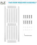 54x84 Inch MDF Barn Door With 10 Foot Sliding Hardware Kit, Waterproof PVC Surface, Easy Install, Solid Slab Design included