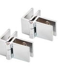 Beefy Zinc Alloy Glass Door Hinge Clamp Set For 5 To 8mm Panels, 2 Pieces, 180 Degree Swing, corrosion resistant