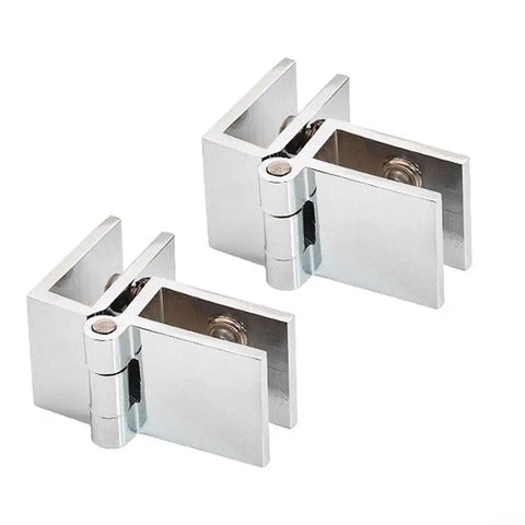 Beefy Zinc Alloy Glass Door Hinge Clamp Set For 5 To 8mm Panels, 2 Pieces, 180 Degree Swing, corrosion resistant
