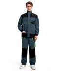 Heavy Duty Mens Work Suit Windproof Jacket And Multi Pocket Cargo Pants Set Reinforced Construction Uniform worn by model, durable fabric, tactical design.