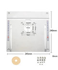 Heavy Duty Aluminum Router Table Insert Plate With Flip Top Frame And Miter Guide Track For Zero Hassle Table Saw Mods And Serious Woodworking Upgrades Built To Last, measuring 245x240mm.