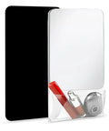 Two Pack Magnetic Locker Mirrors With Storage Pocket, Real Glass 9 Inch, Magnetic Backing For Locker, Bathroom, Garage, Workshop, Toolbox Or Fridge, White