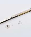 2 Pack Soft Close Box Hinges With 100N Gas Struts For Heavy Wooden Boxes, showing a hinge kit with screws on a white background.
