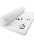 White ceramic fiber blanket insulation roll, partially unrolled, 24 x 32 inches