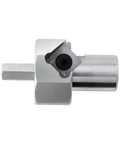 Premium Bench Dog Hole Chamfer Reamer Tool 20mm Woodworking Cutter With Polished Finish And Hex Shank For Electric Drill, close-up view.