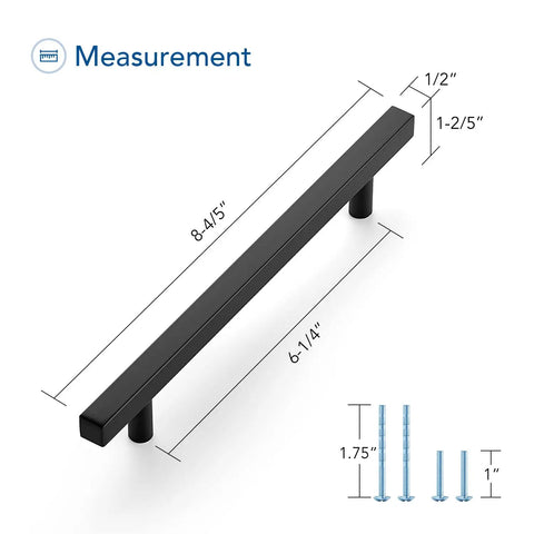 Dimensions of Matte Black Cabinet Pulls 30 Pack 6 1 Quarter Inch Cabinet Handles With Mounting Template 8 4 Fifth Inch Overall