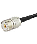 Close-up view of UHF SO239 Female connector on SMA Female to UHF SO239 Female Ham Radio Antenna Adapter Cable RG58 1 Meter